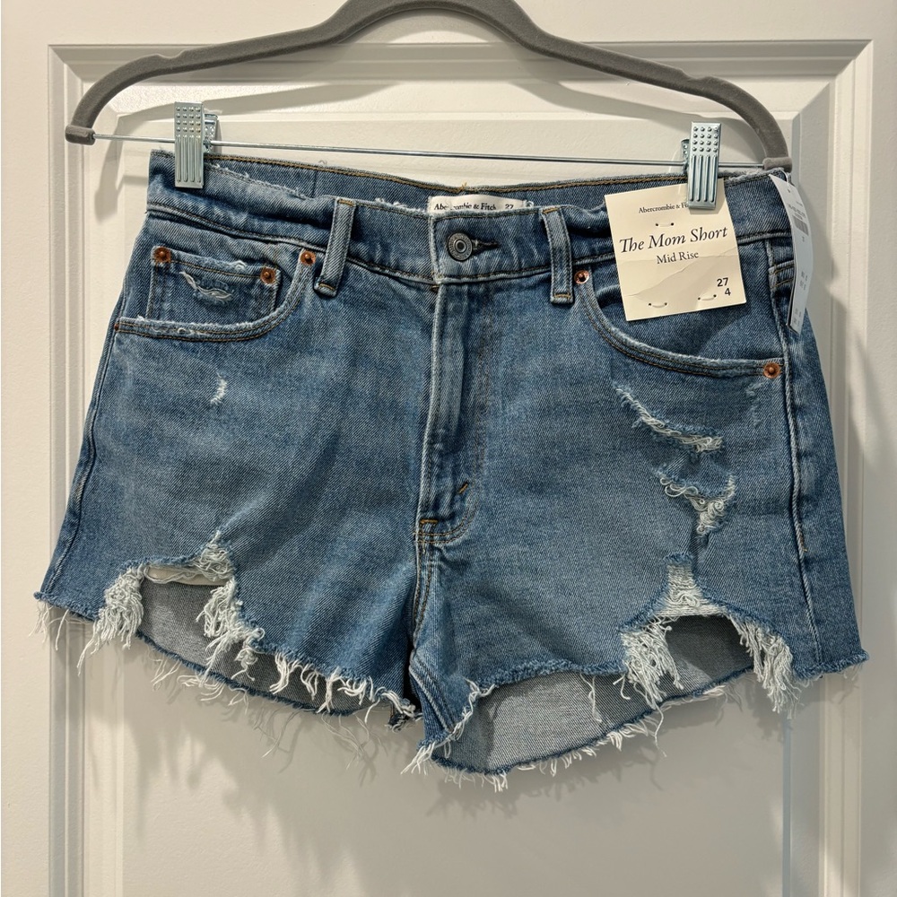 Abercrombie & Fitch Light Blue Distressed Jean Shorts new w/ tags